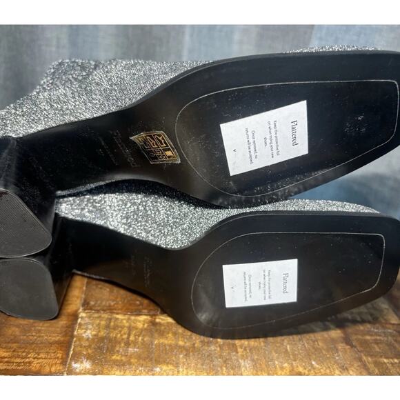 Flattered Women’s Silver Glitter Margret Textile Ankle Boots Size 37 US 7 - Picture 5 of 16